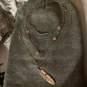 Layered metal necklace
